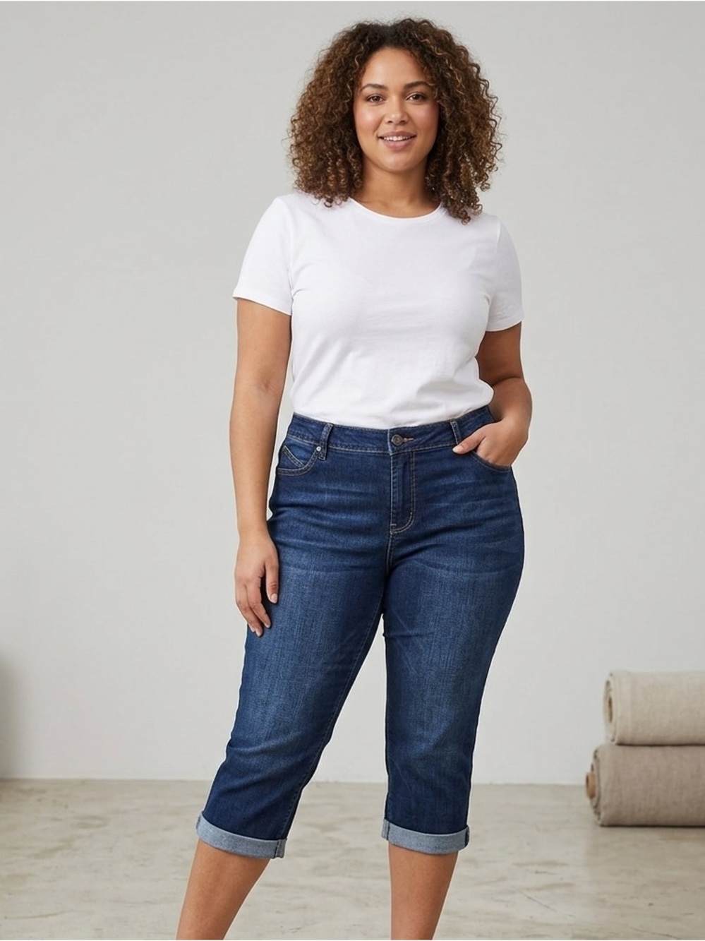 Dark Blue Women's Jeans - Classic Stretch Denim